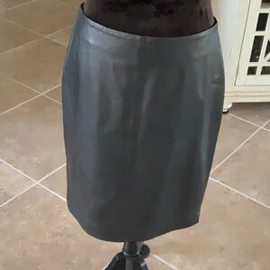 DKNY Back zip black lamb leather skirt, size 8